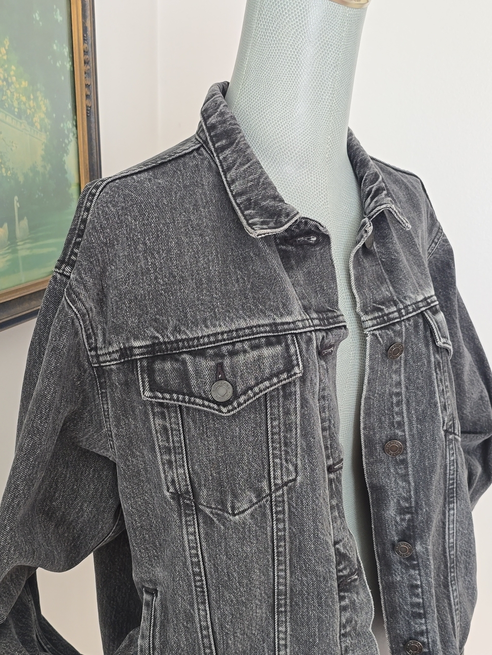 Everlane | Washed Black Denim Jacket - Picture 4 of 7